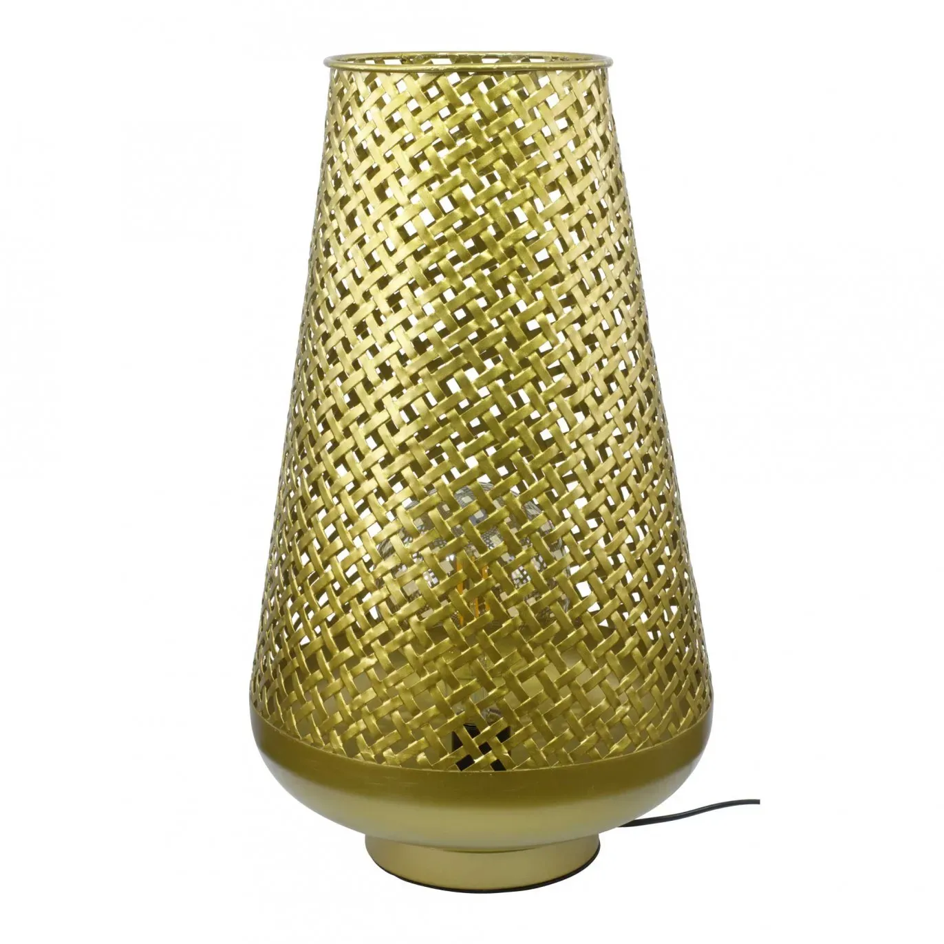 Illustration numéro 3 du produit Lampe en métal coloris doré