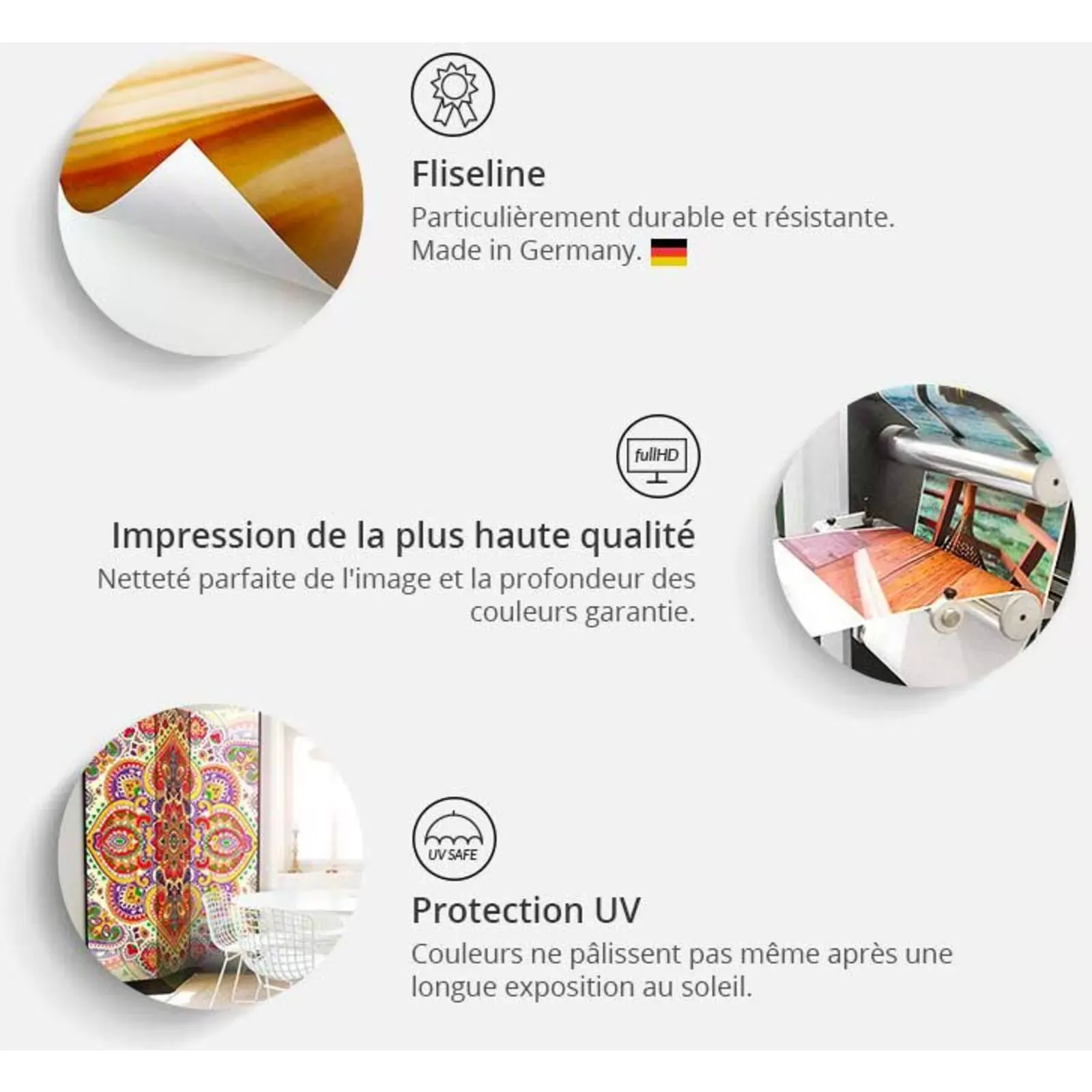 Illustration numéro 3 du produit Paravent Vintage Toile intissée Beige