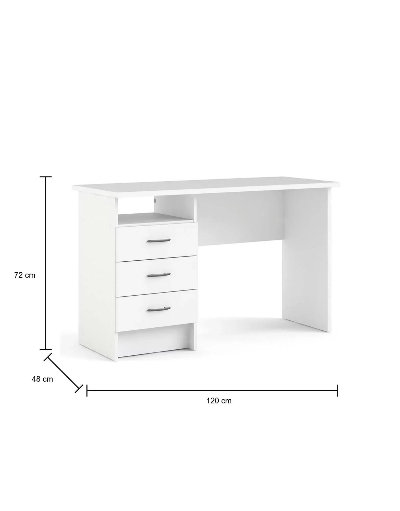 Illustration numéro 3 du produit Bureau effet bois blanc 125x48 cm