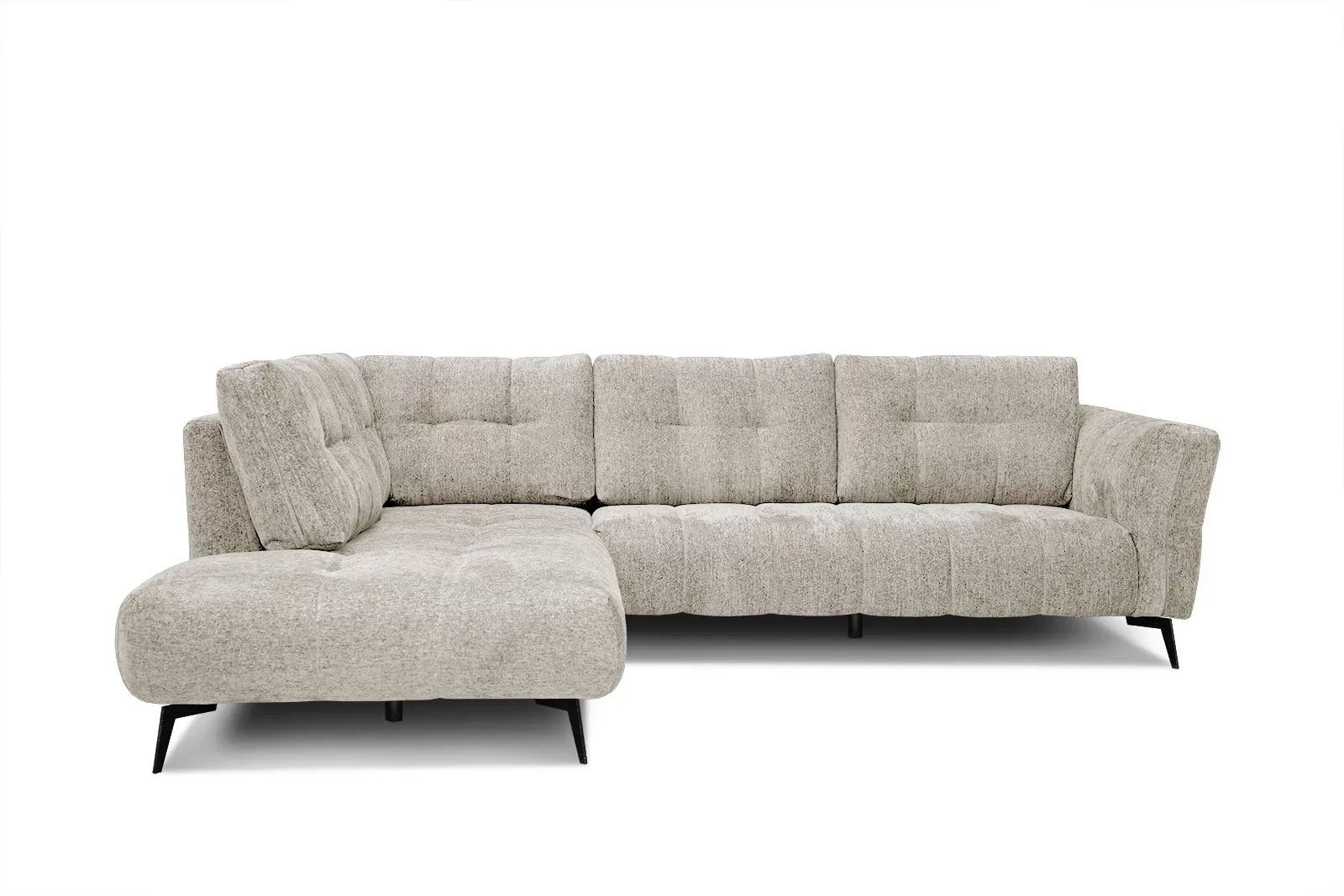 Illustration numéro 3 du produit Canapé d'angle gauche 5 places tissu beige