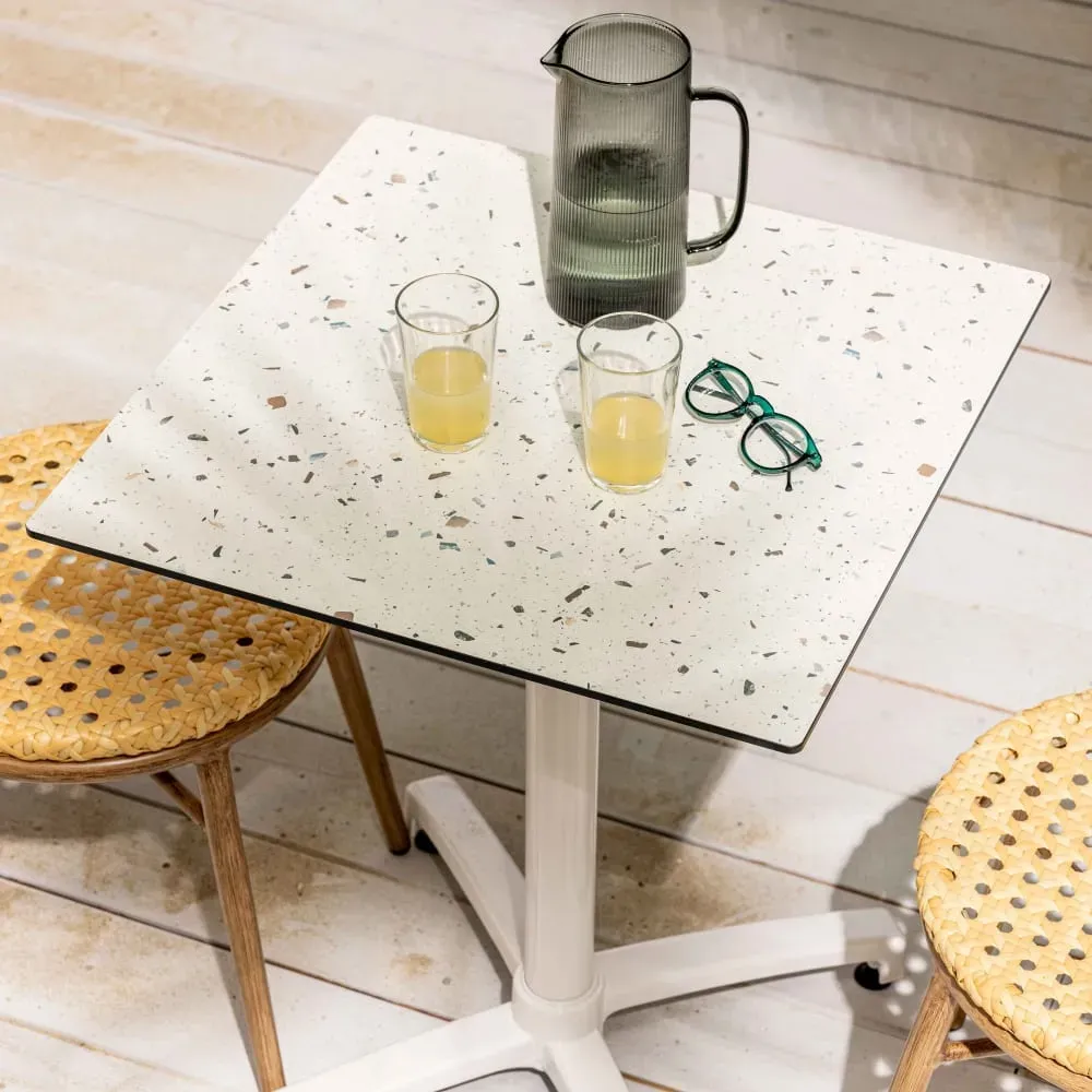 Illustration numéro 3 du produit Table de terrasse 60 x 60 cm inclinable stratifié terrazzo moucheté