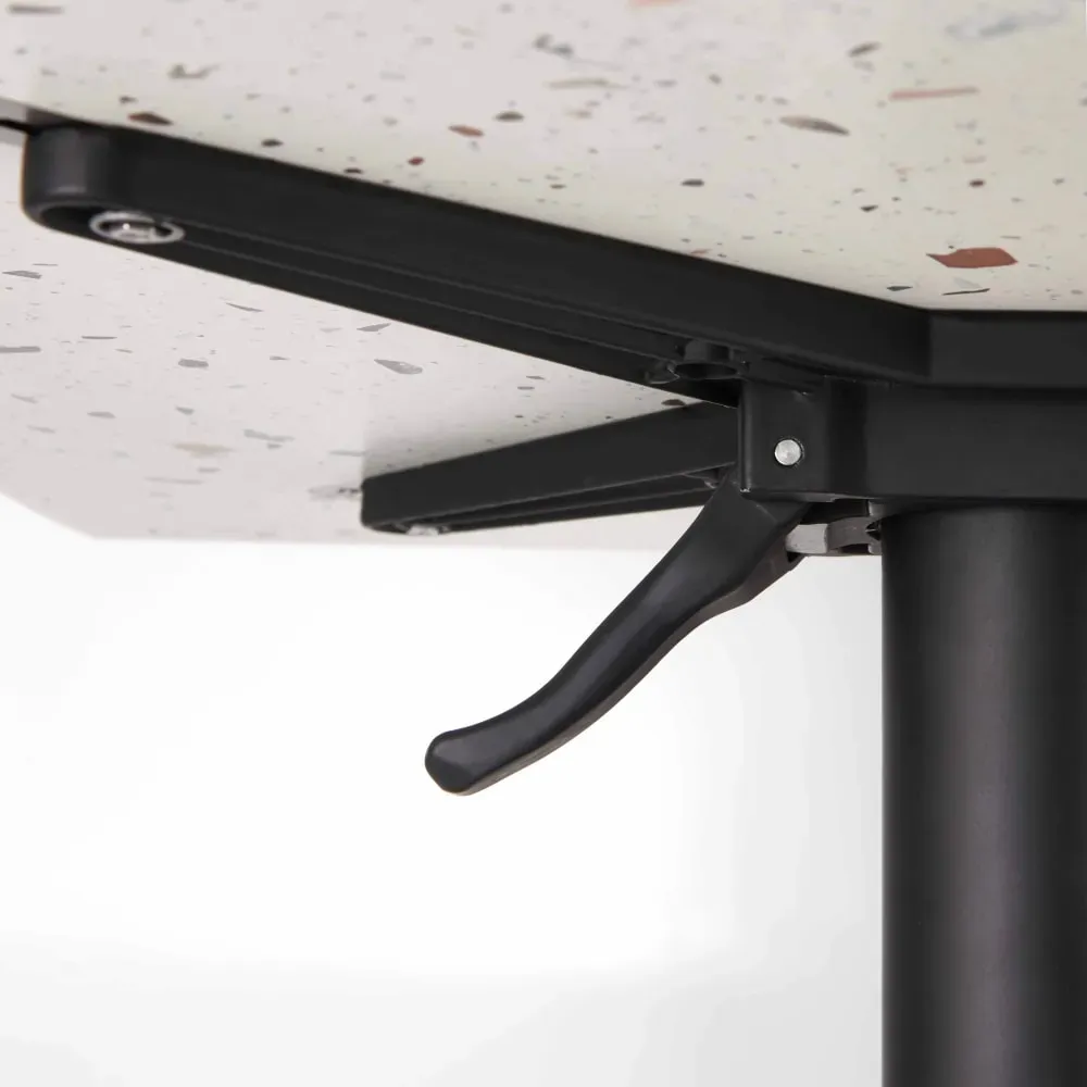 Illustration numéro 3 du produit Table haute de terrasse 60x60 cm inclinable stratifié terazzo