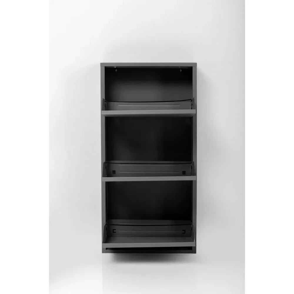 Illustration numéro 3 du produit Casier à chaussures 3 tiroirs en acier noir