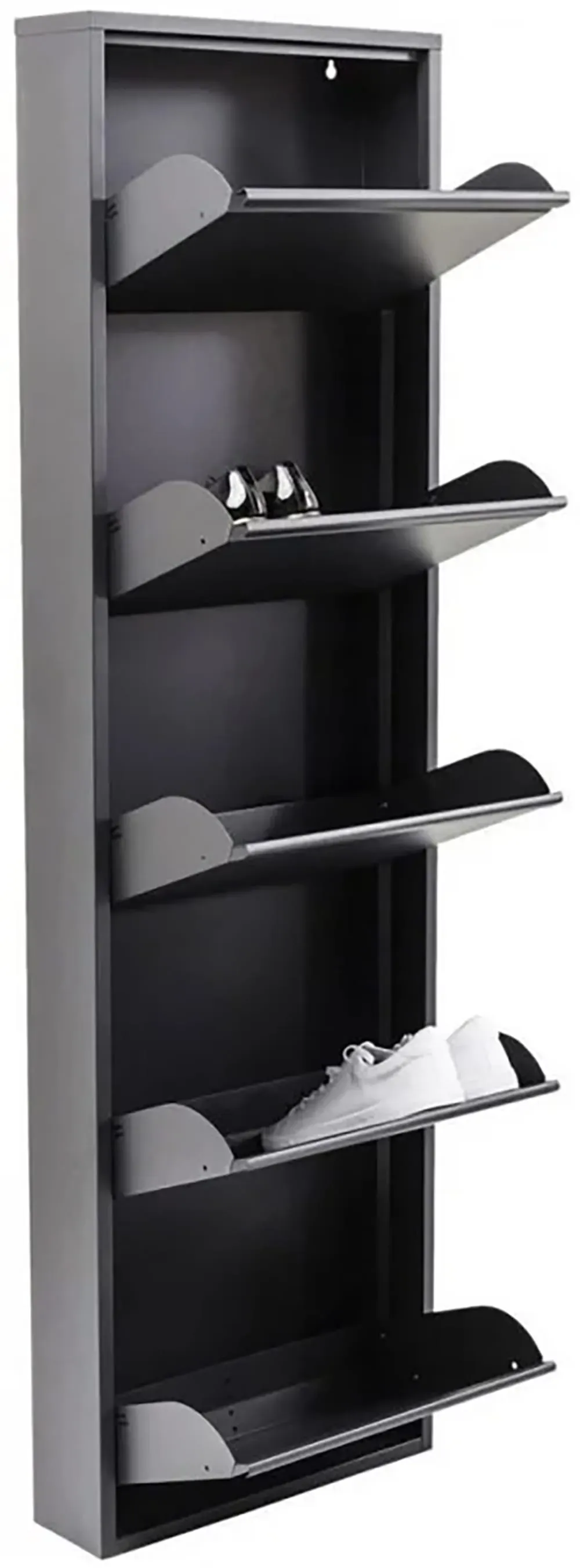 Illustration numéro 3 du produit Casier à chaussures 5 tiroirs en acier noir