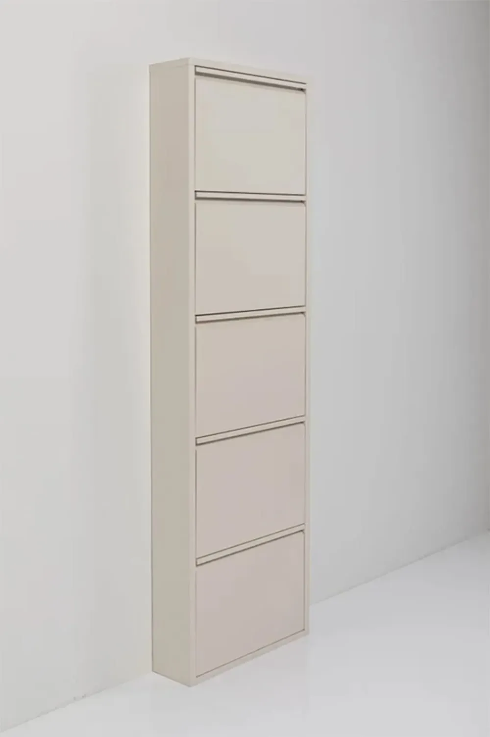 Illustration numéro 3 du produit Casier à chaussures 5 tiroirs en acier crème