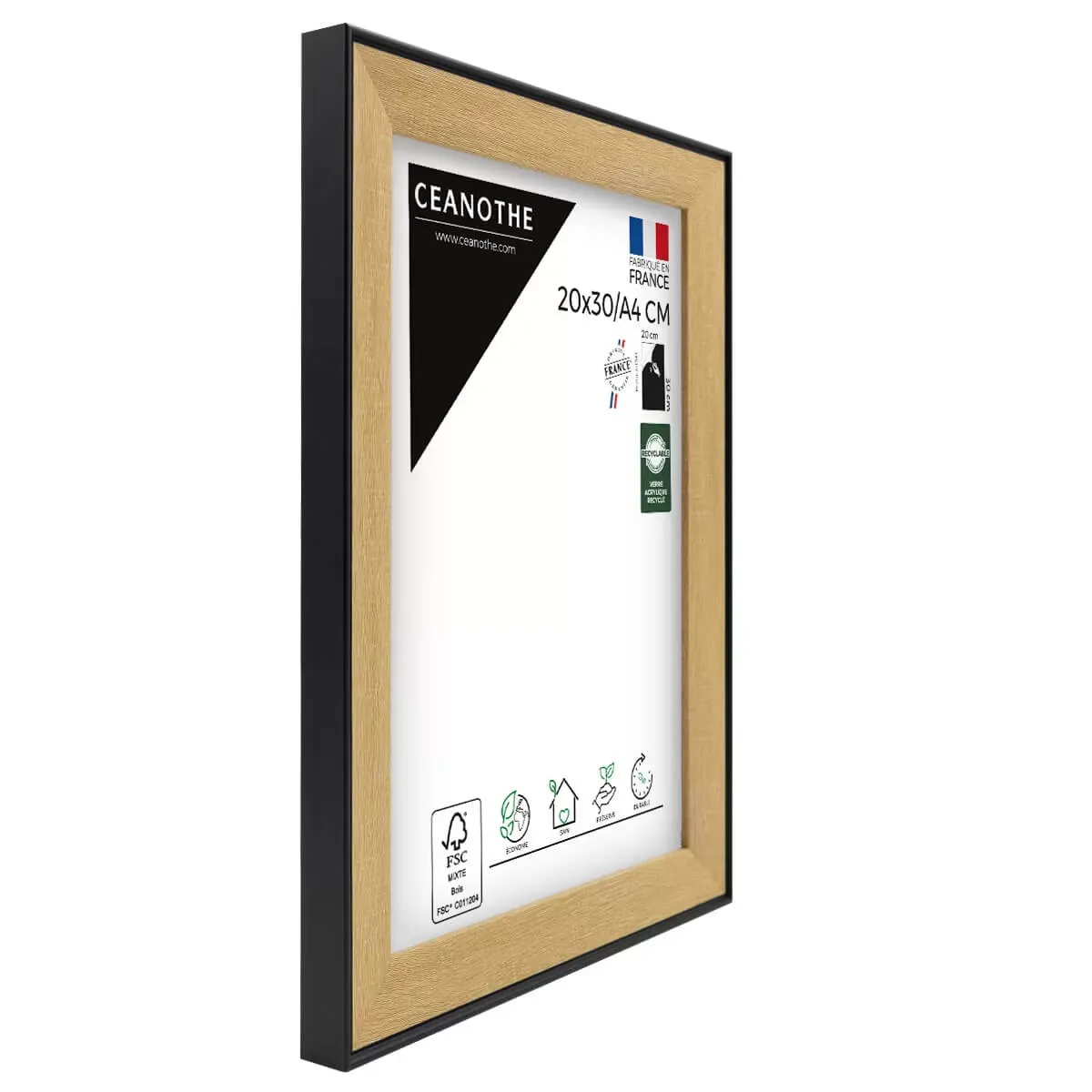 Illustration numéro 3 du produit Cadre photo marron et noir 20x30 cm/A4 résine recyclée