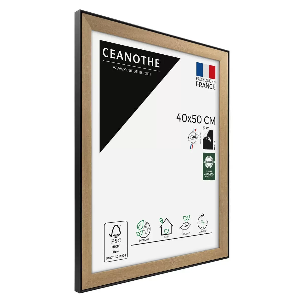 Illustration numéro 3 du produit Cadre photo marron et noir 40x50 cm résine recyclée