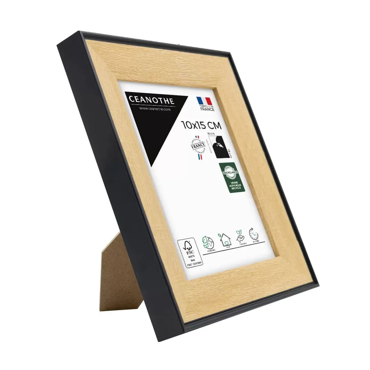 Illustration numéro 3 du produit Cadre photo marron et noir 10x15 cm résine recyclée