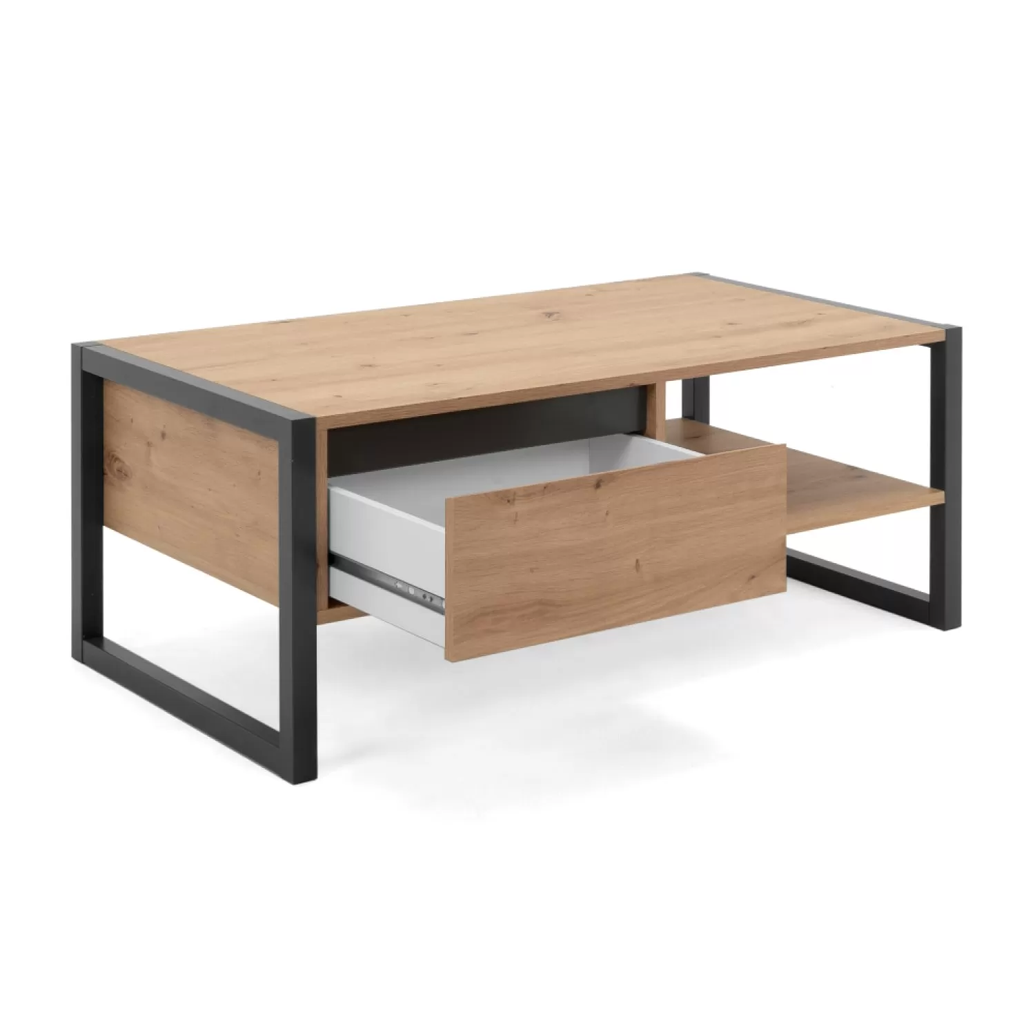 Illustration numéro 3 du produit Table basse industrielle avec tiroir