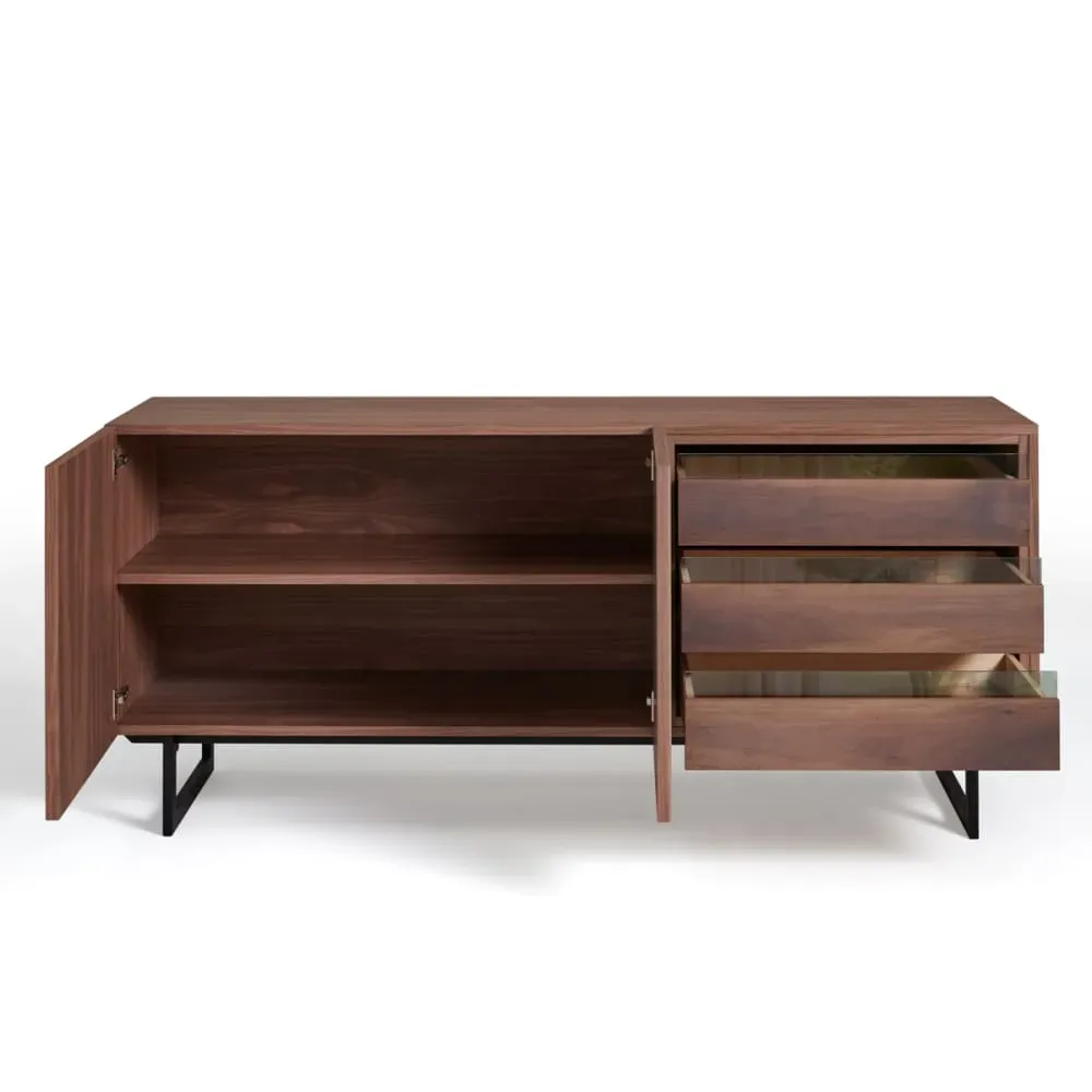 Illustration numéro 3 du produit Buffet en noyer 2 portes et 3 tiroirs