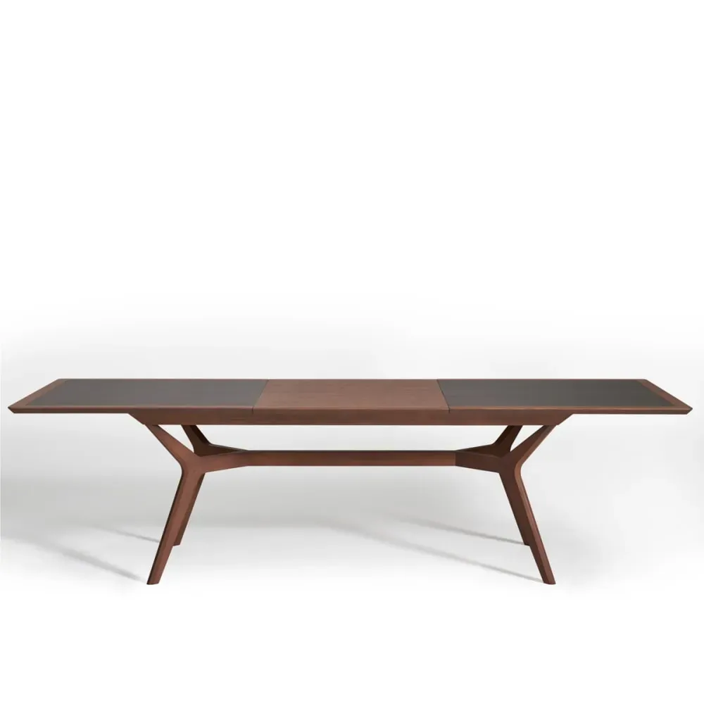 Illustration numéro 3 du produit Table extensible en noyer, plateau céramique