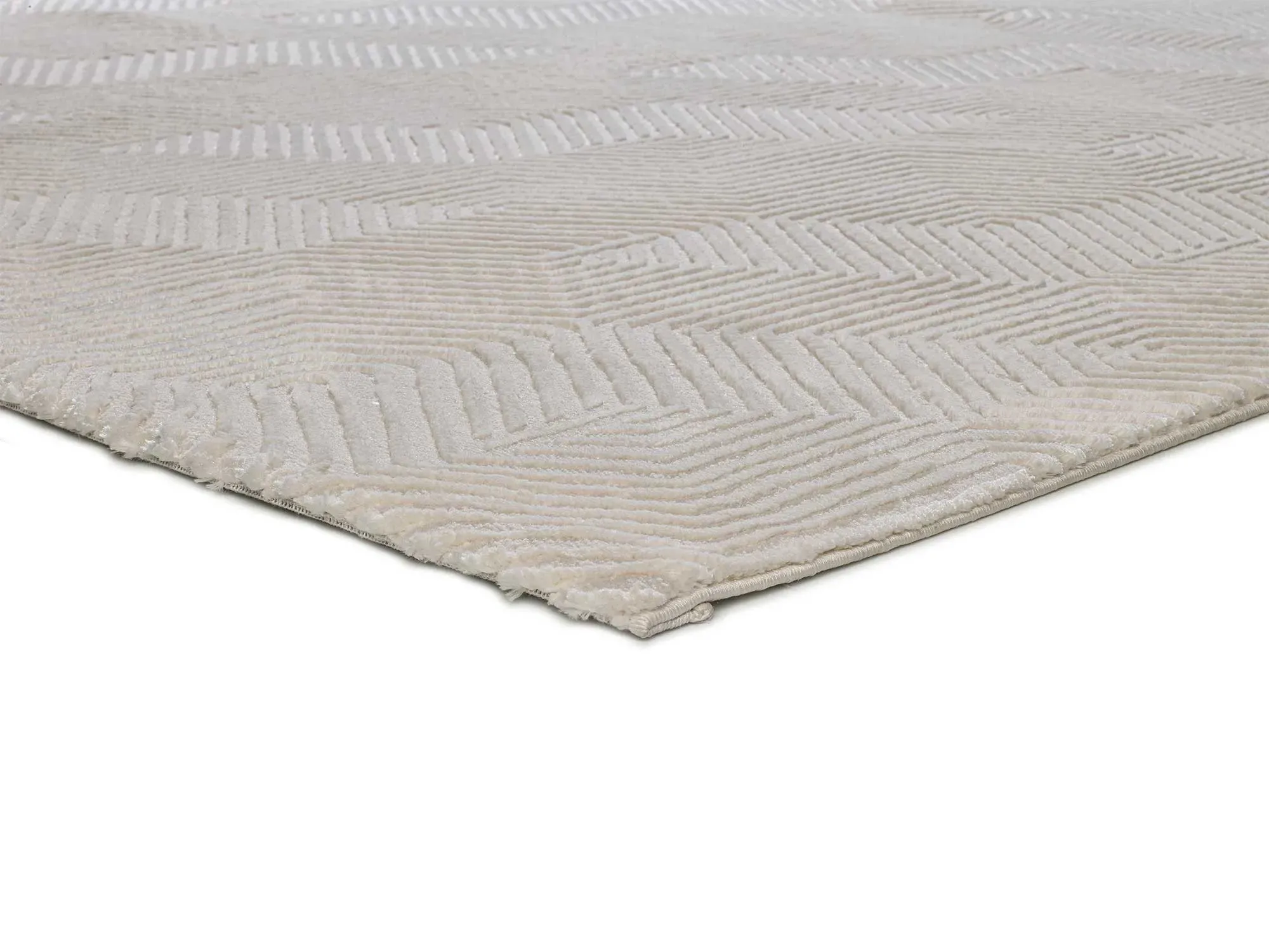 Illustration numéro 3 du produit Tapis à relief géométrique crème 160x230 cm