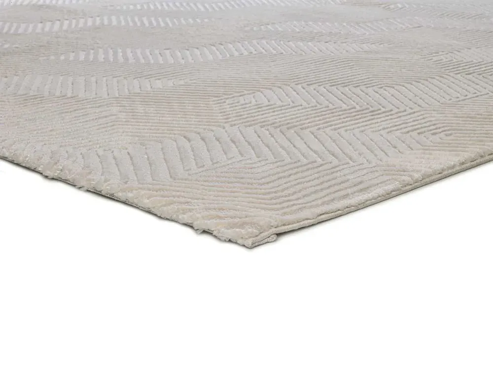 Illustration numéro 3 du produit Tapis à relief géométrique crème 120x170 cm