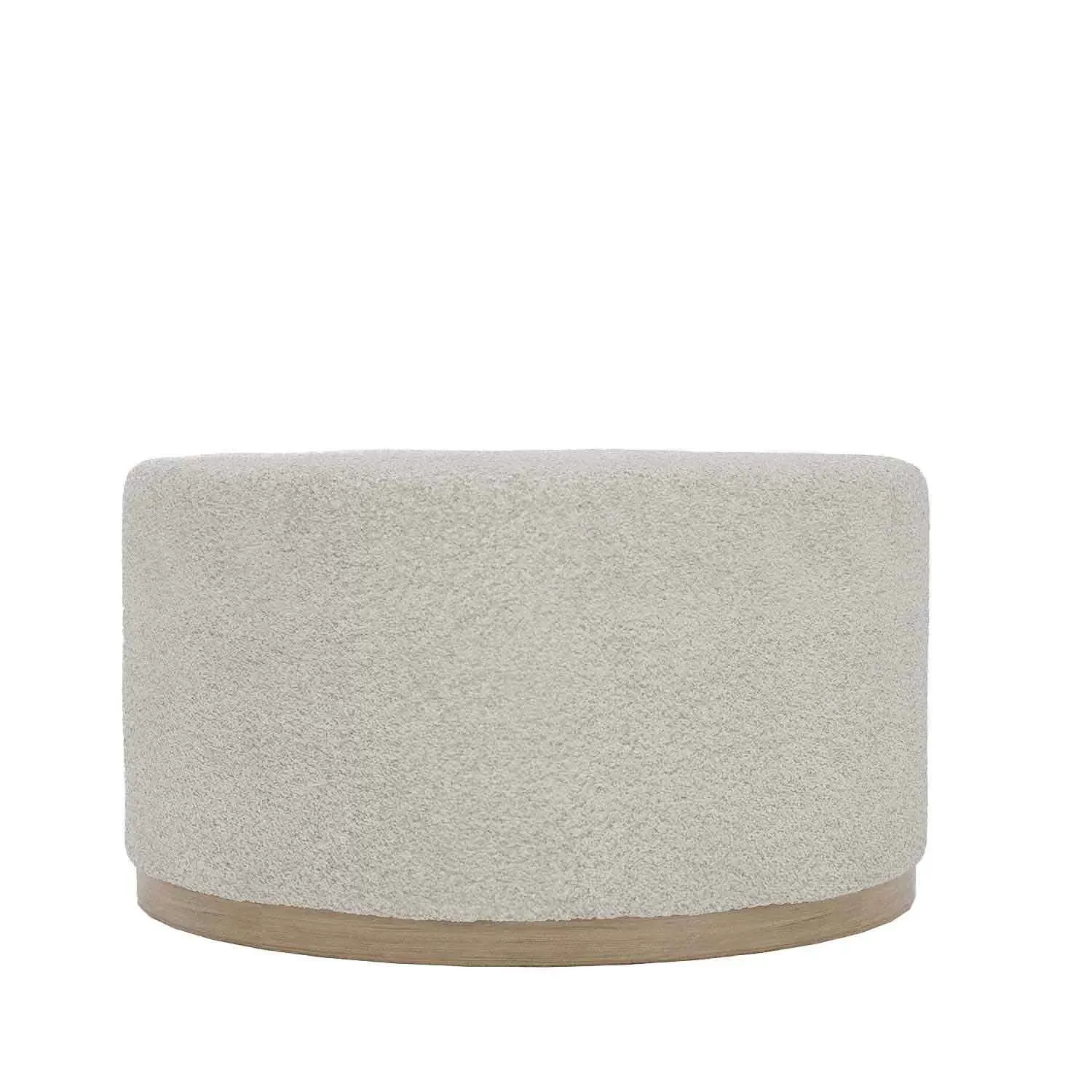 Illustration numéro 3 du produit Grand pouf rond ottoman en bouclette blanche
