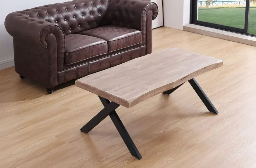 Illustration numéro 3 du produit Table basse rehaussable en bois de chêne et acier noir