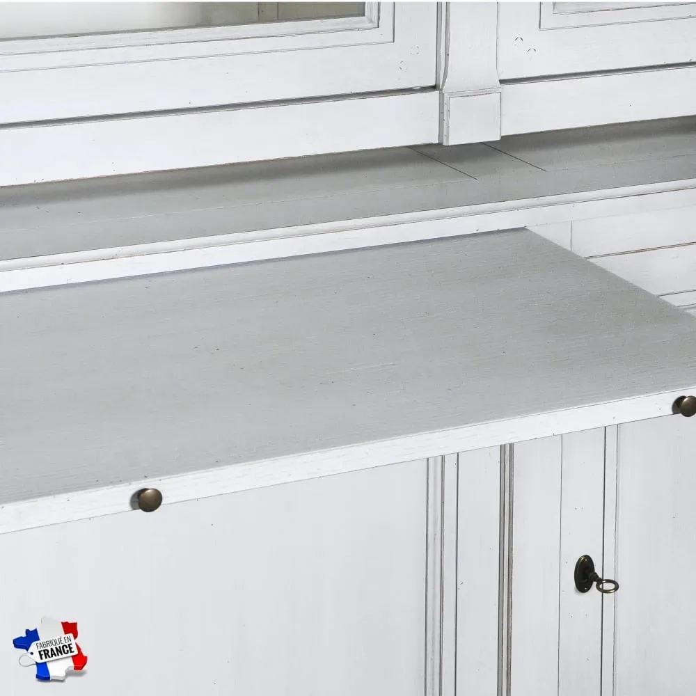 Illustration numéro 3 du produit Bibliothèque 2 corps 3 portes chêne massif