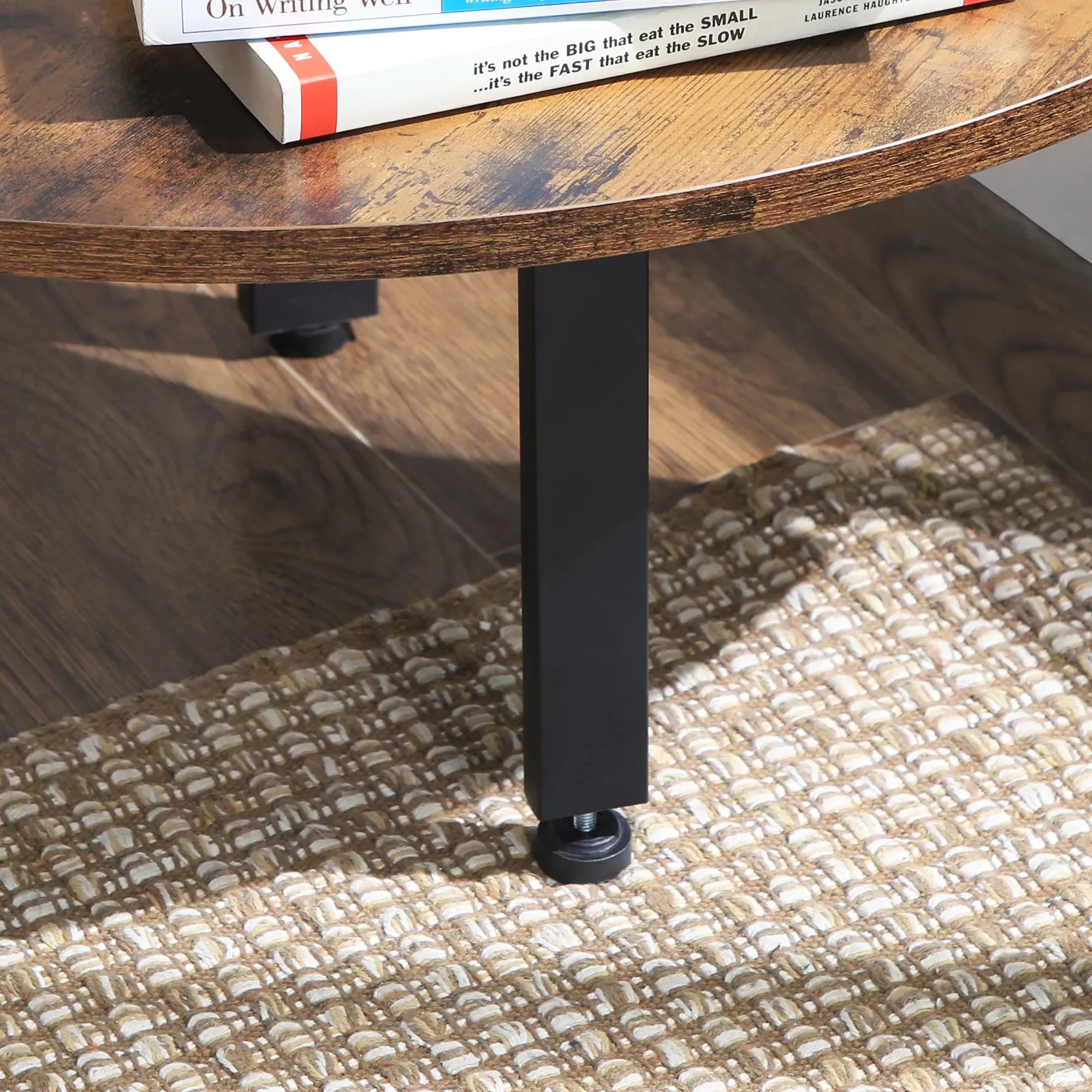 Illustration numéro 3 du produit Étagère d'angle style industriel 5 niveaux effet bois noir