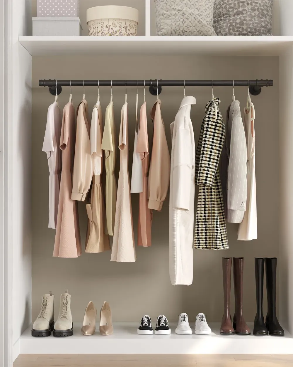 Illustration numéro 3 du produit Tringle à vêtements murale acier noir