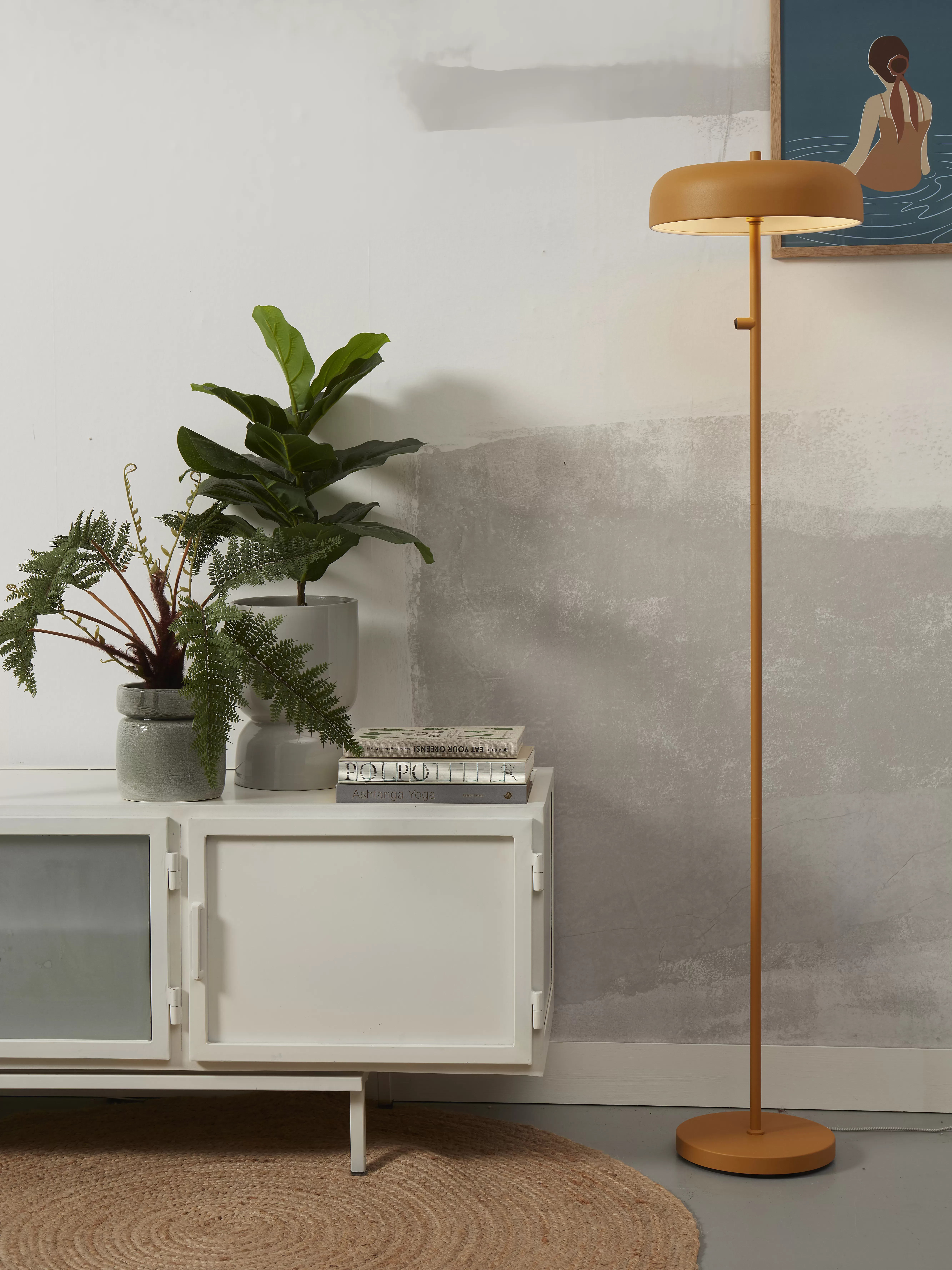 Illustration numéro 3 du produit Lampadaire métal orange Ø30cm
