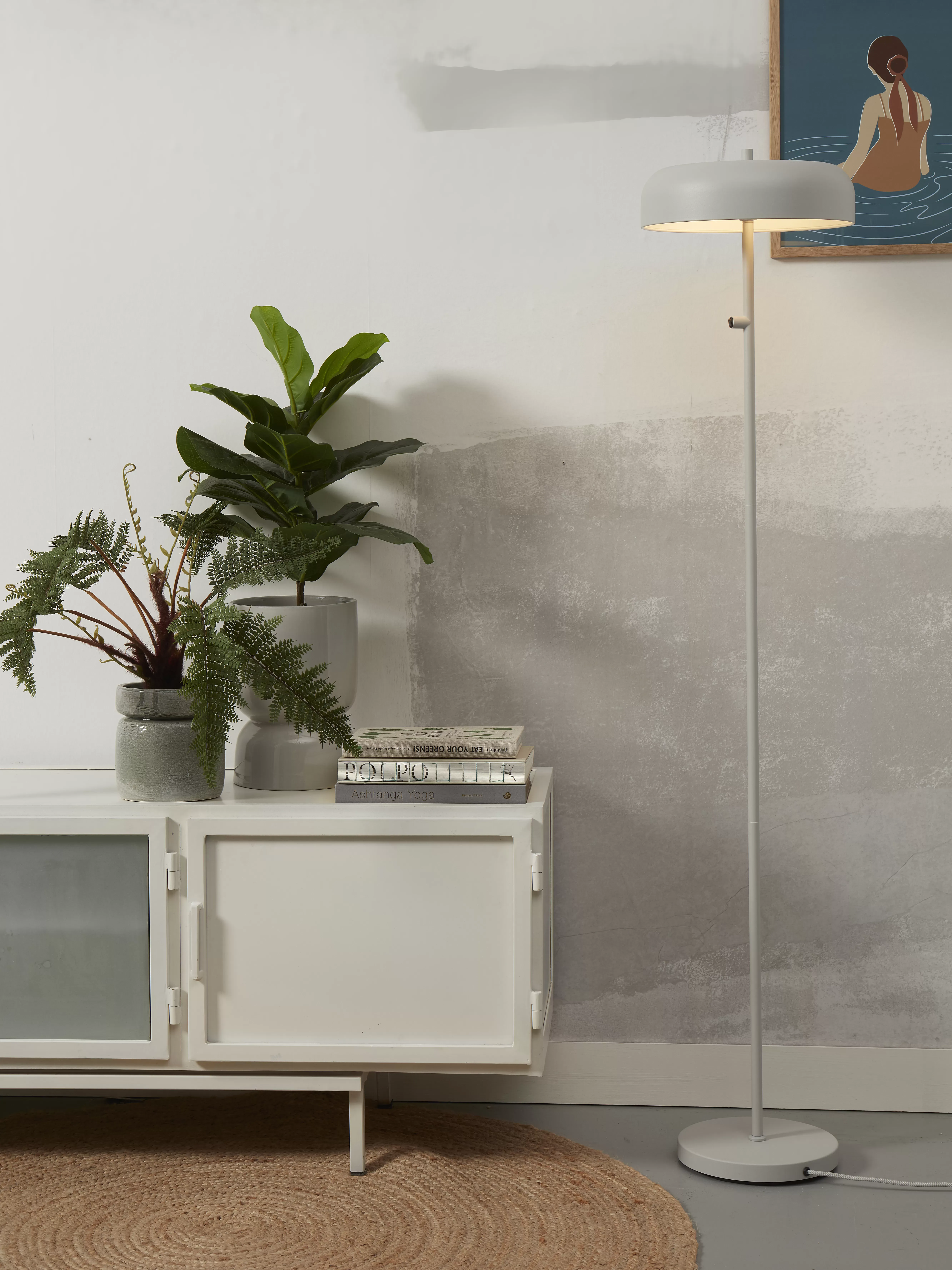 Illustration numéro 3 du produit Lampadaire métal gris clair Ø30cm