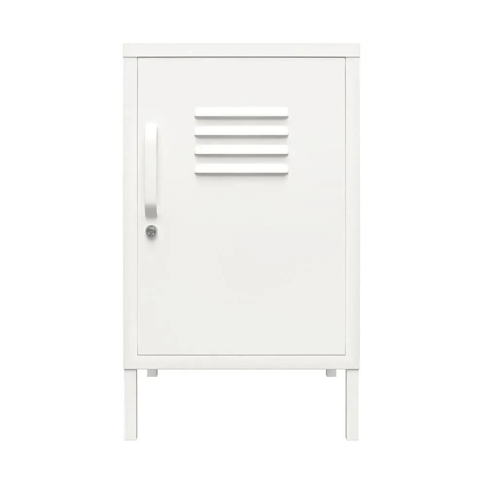 Illustration numéro 3 du produit Table d'appoint avec 1 porte en métal blanc