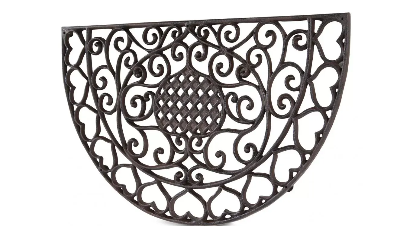 Illustration numéro 3 du produit Paillasson demi-lune fonte marron