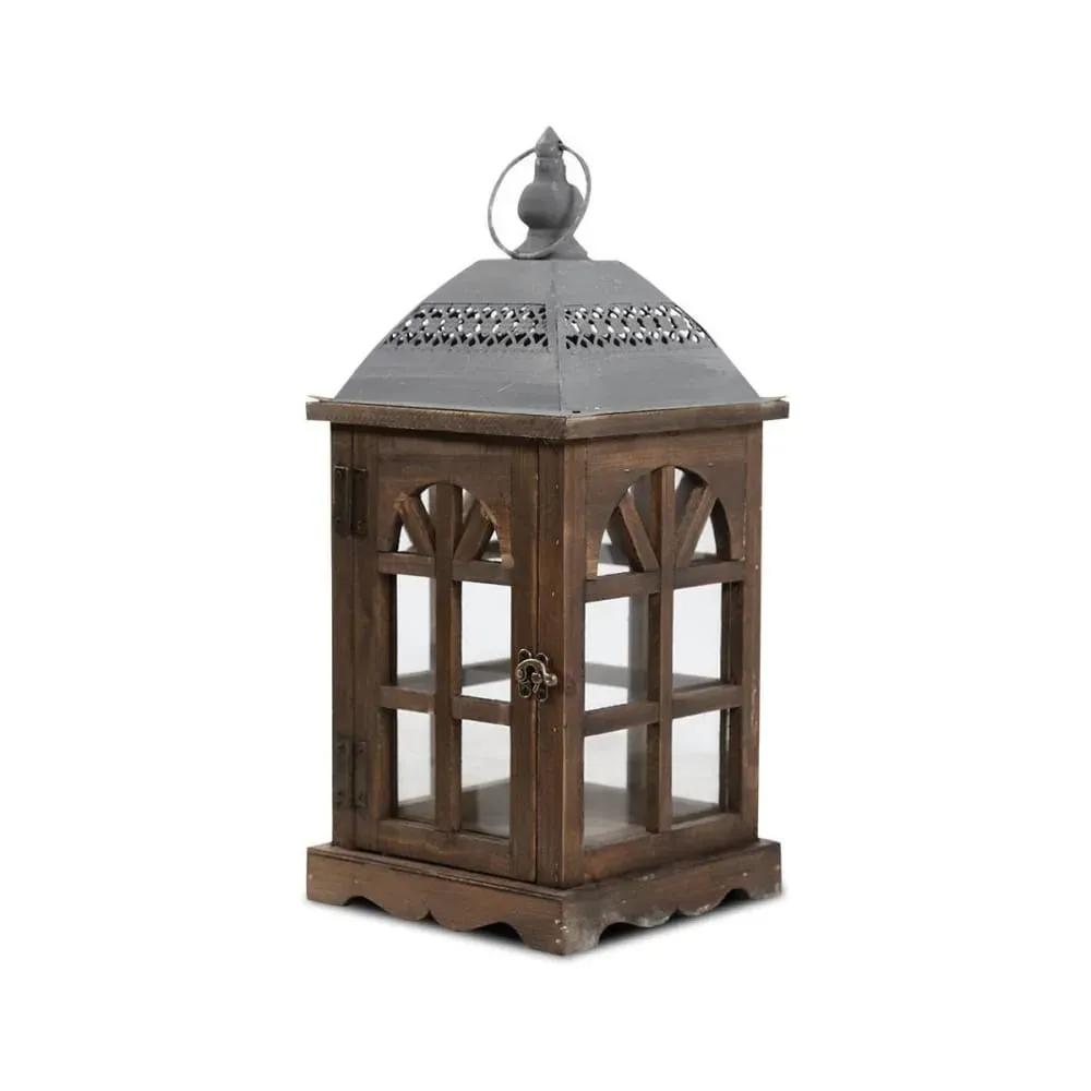 Illustration numéro 3 du produit Lanterne en bois marron