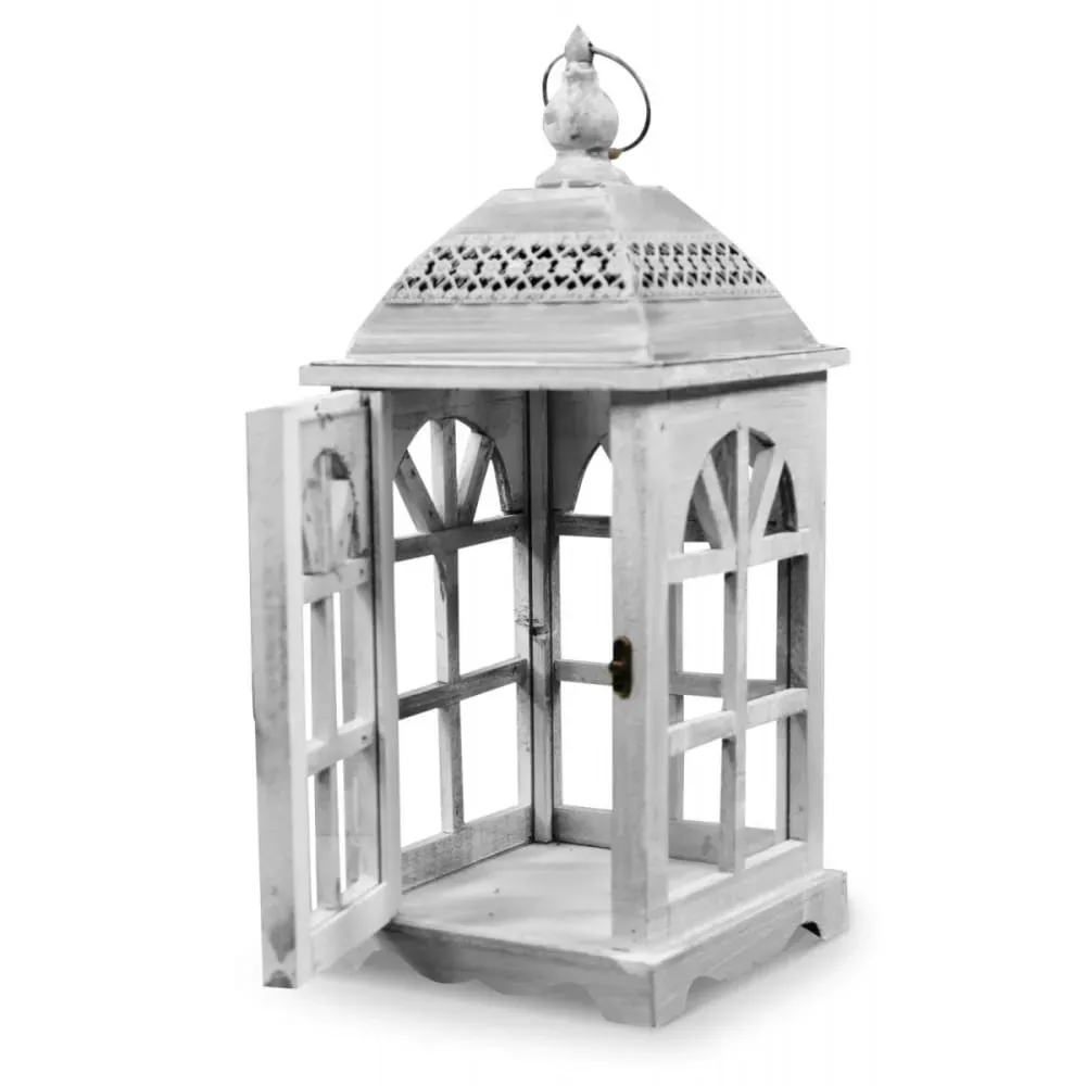 Illustration numéro 3 du produit Lanterne en bois blanc