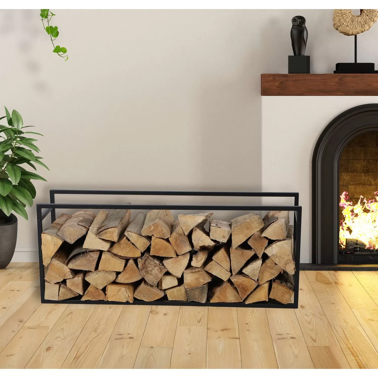 Illustration numéro 3 du produit Porte buches horizontal noir