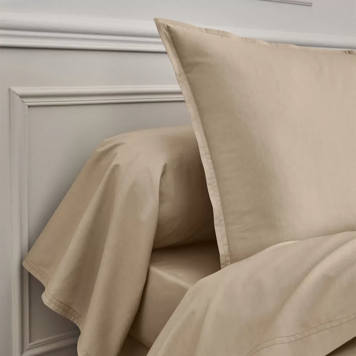 Illustration numéro 3 du produit Taie de traversin en percale de coton lin 43x190