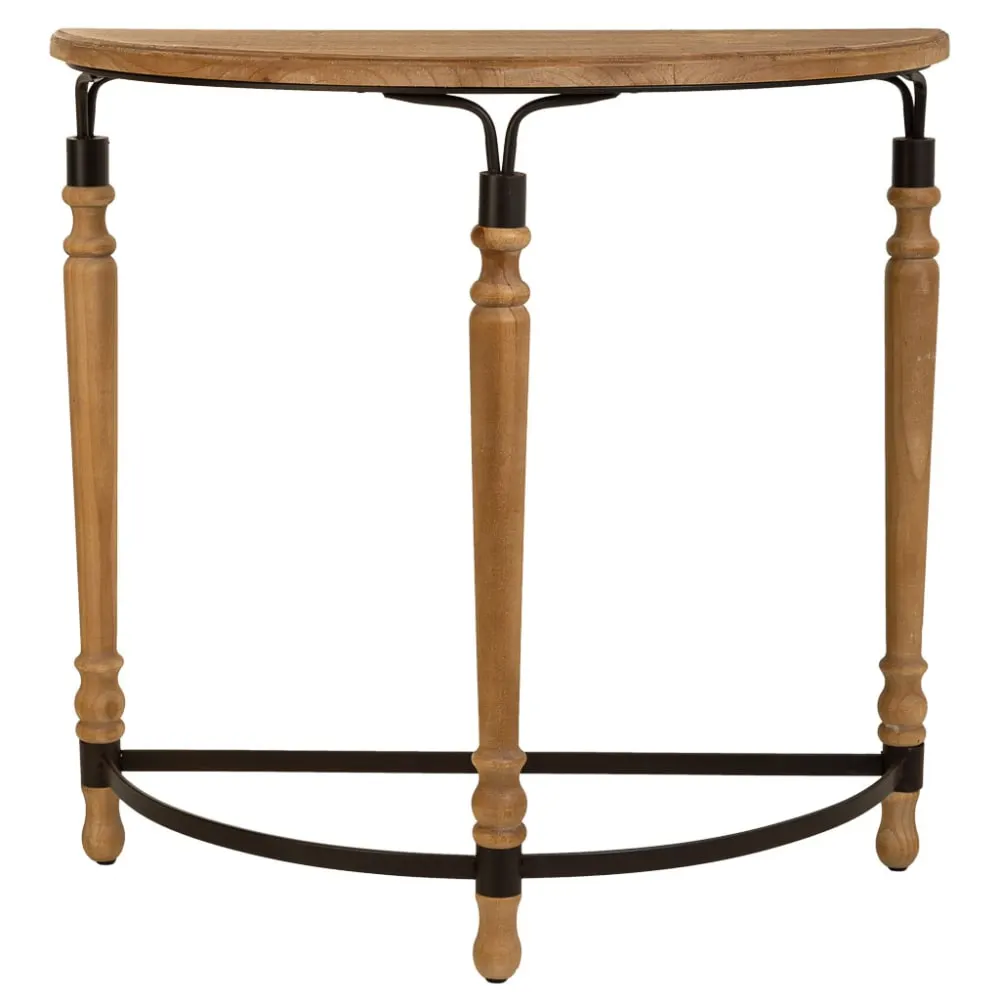 Illustration numéro 3 du produit Console en bois et métal marron 80x35,5x76h