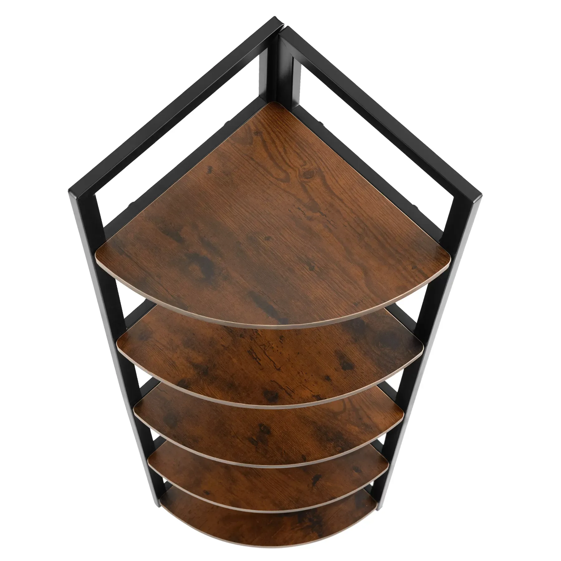 Illustration numéro 3 du produit Étagère d’angle style industriel 30x30x150 cm bois foncé