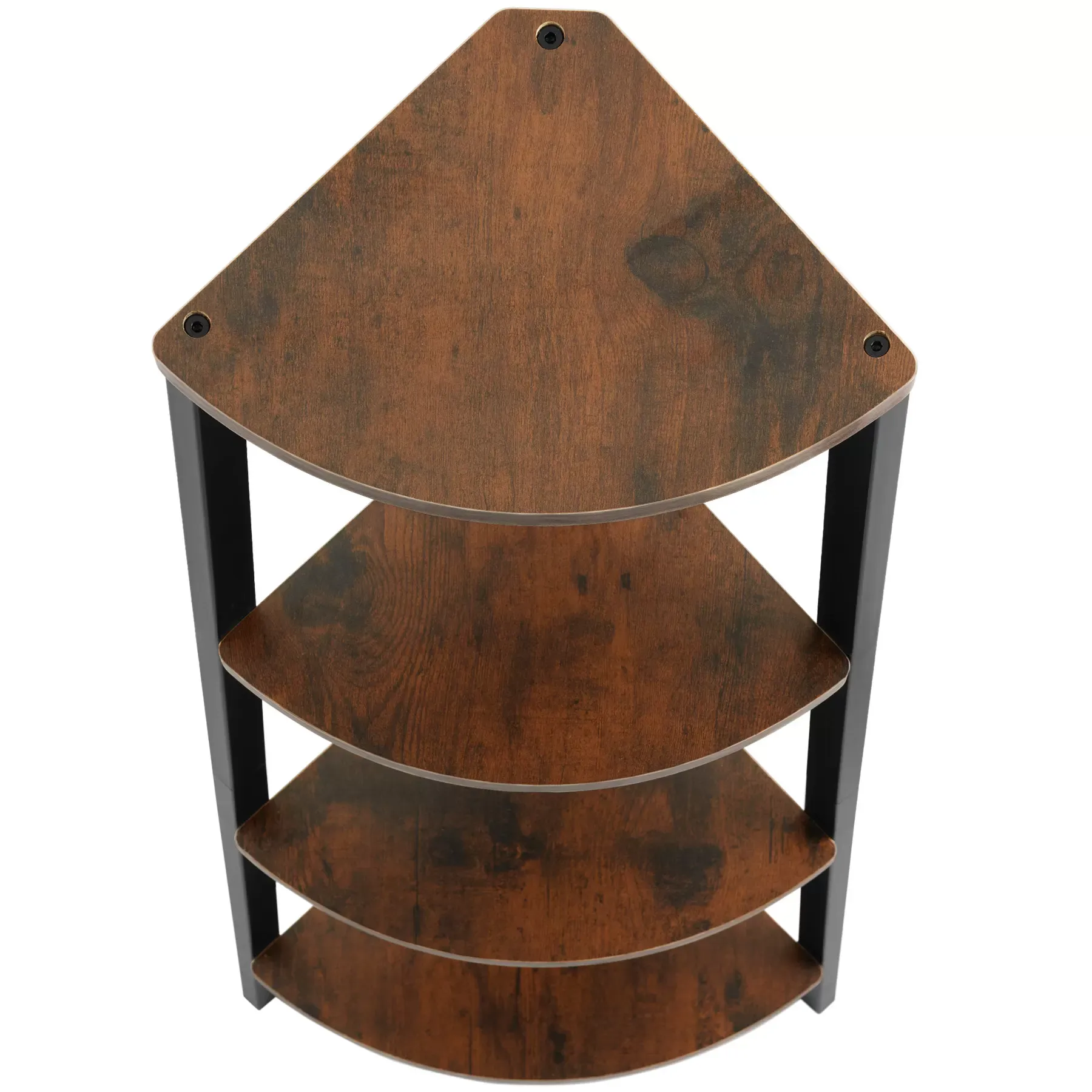 Illustration numéro 3 du produit Étagère d’angle style industriel 34x34x125 cm bois foncé