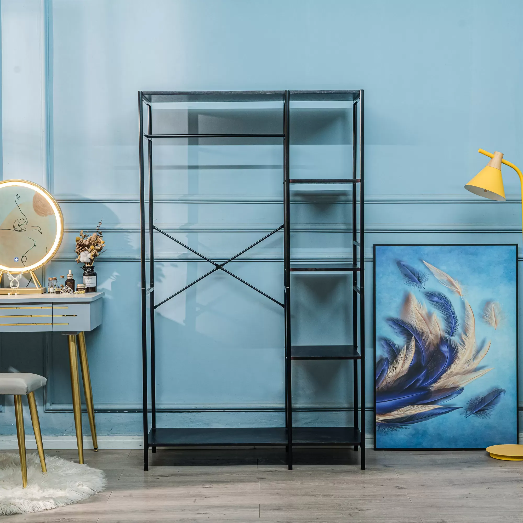 Illustration numéro 3 du produit Vestiaire d'entrée style industriel en métal noir