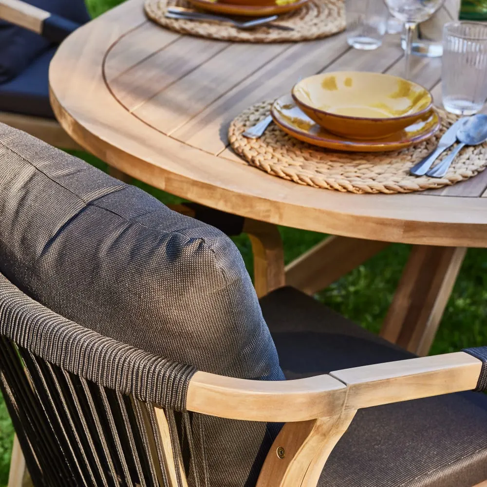 Illustration numéro 3 du produit Set  2 chaises en corde noire et table d’appoint