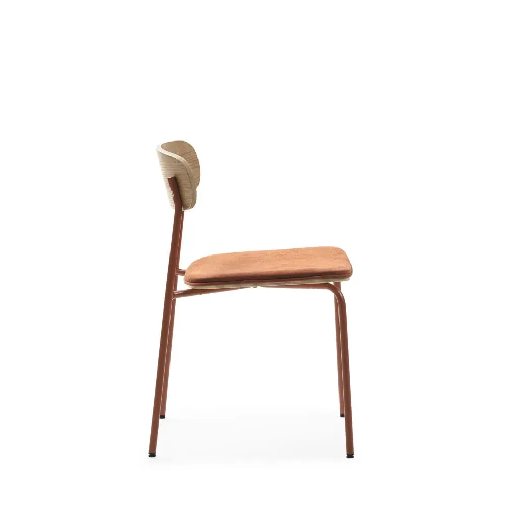 Illustration numéro 3 du produit Lot de 2 chaises en tissu et métal - Rouille