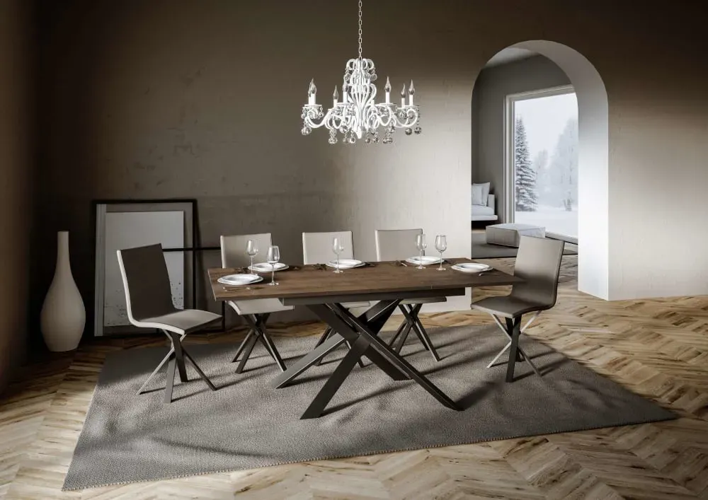 Illustration numéro 3 du produit Table extensible 90x120/180 cm effet bois noyer