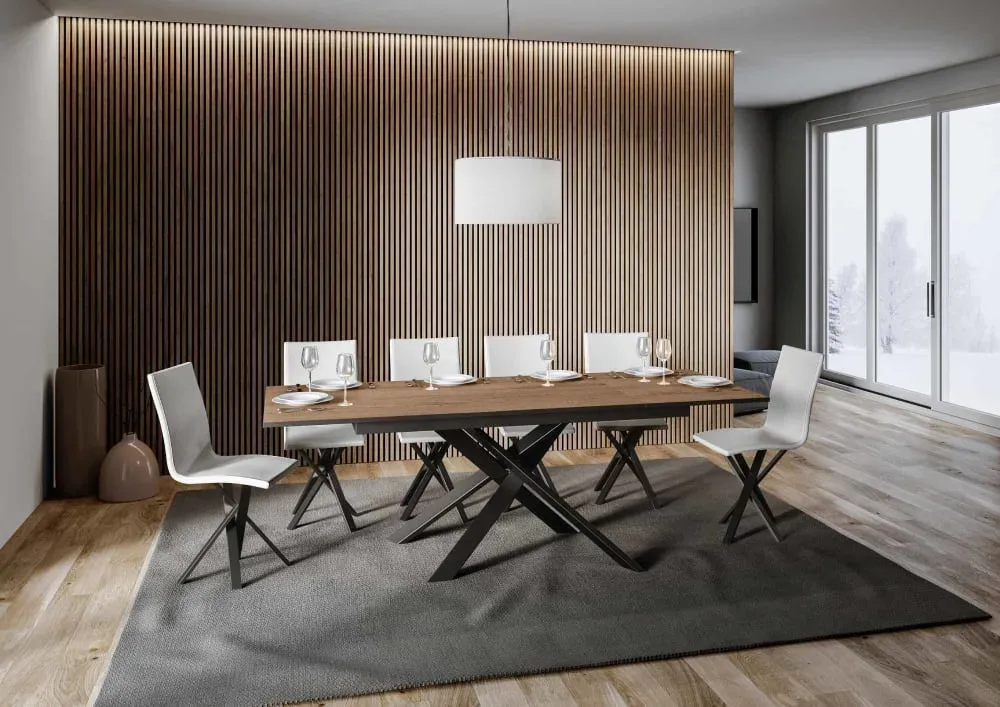 Illustration numéro 3 du produit Table extensible 90x160/220 cm effet bois chêne nature