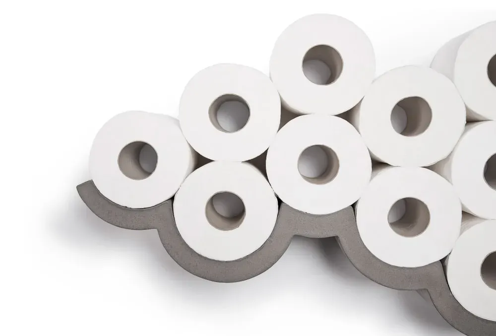 Illustration numéro 3 du produit Etagère papier toilette design en béton gris - 75x10cm