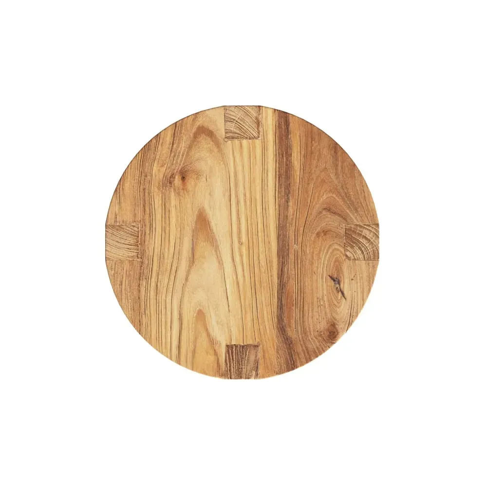 Illustration numéro 3 du produit Tabouret rond en bois de teck recyclé H45,5 cm