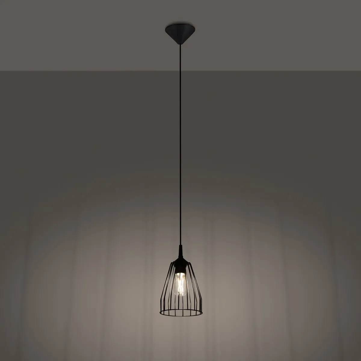 Illustration numéro 3 du produit Lampe suspendue acier noir H 85 cm