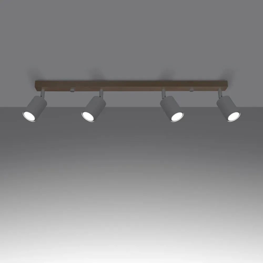 Illustration numéro 3 du produit Plafonnier acier/bois H 117 cm