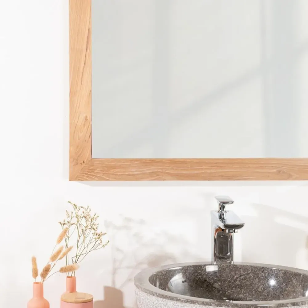 Illustration numéro 3 du produit Miroir carré en teck massif 70