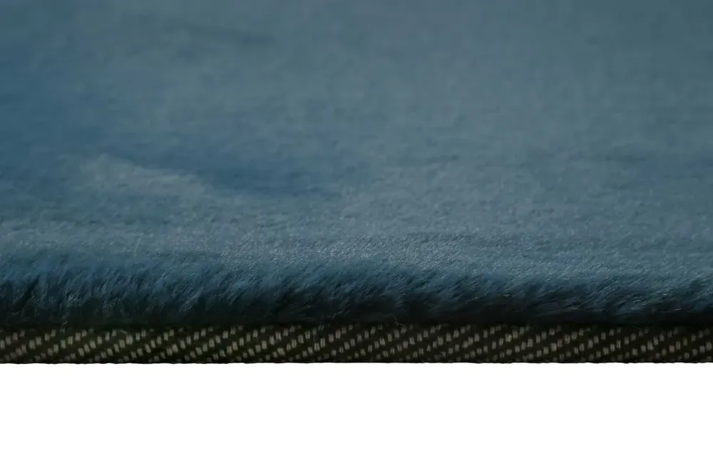 Illustration numéro 3 du produit Tapis effet peau de lapin doux tufté pétrole pour salon 160x230