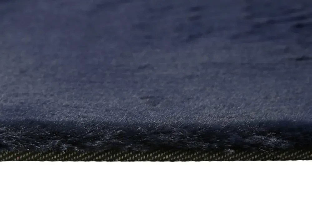 Illustration numéro 3 du produit Tapis effet peau de lapin doux tufté bleu pour salon, chambre 200x290