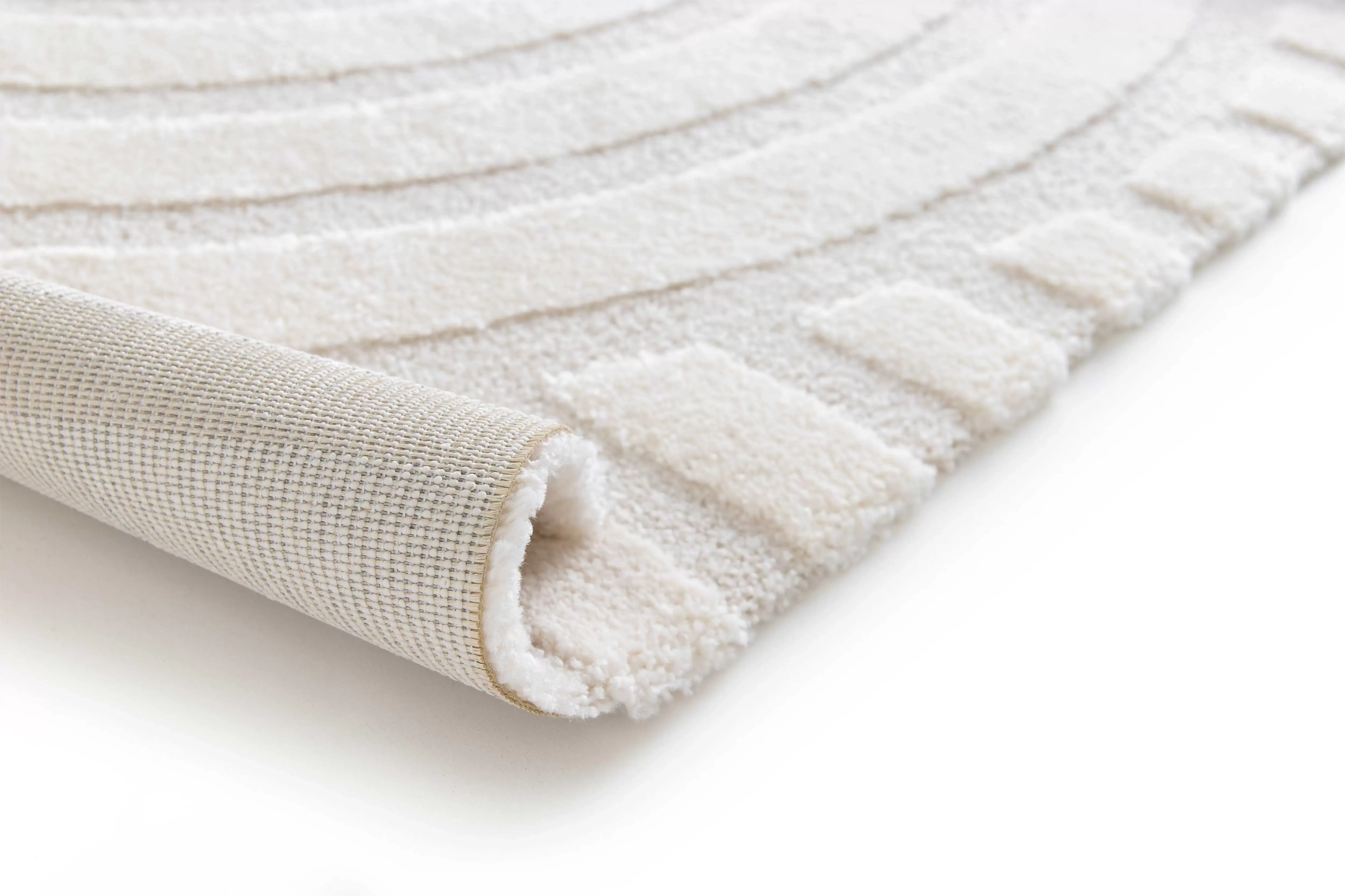 Illustration numéro 3 du produit Tapis à relief scandinave blanc 80x150 cm