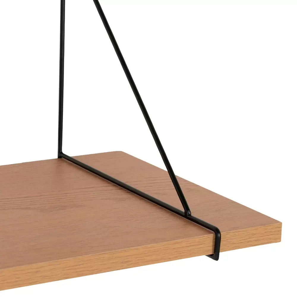 Illustration numéro 3 du produit Etagère murale en bois et métal L120cm - Bois clair