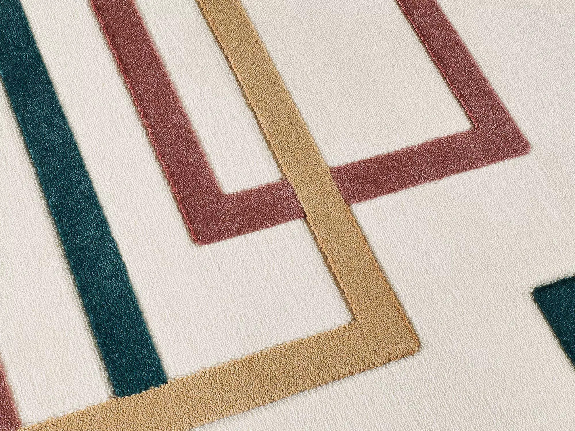 Illustration numéro 3 du produit Tapis à relief géométrique blanc/multicolore 80x150 cm