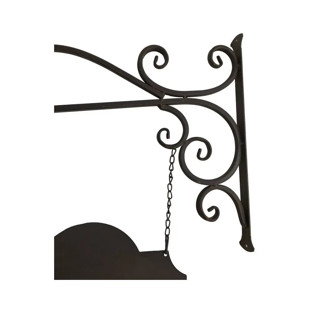 Illustration numéro 3 du produit Enseigne plaque de porte écritoire mural jardin métal marron 65x47cm