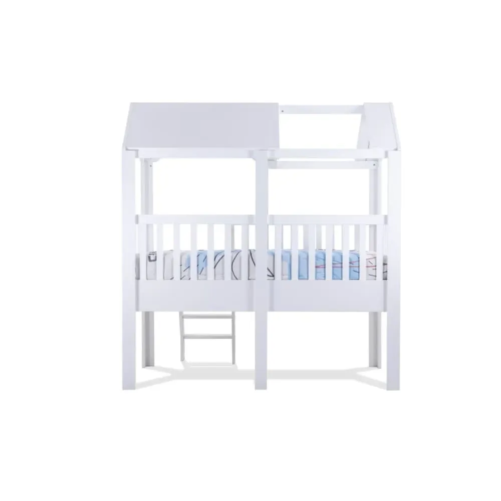 Illustration numéro 3 du produit Lit haut en bois blanc 224x210x111cm